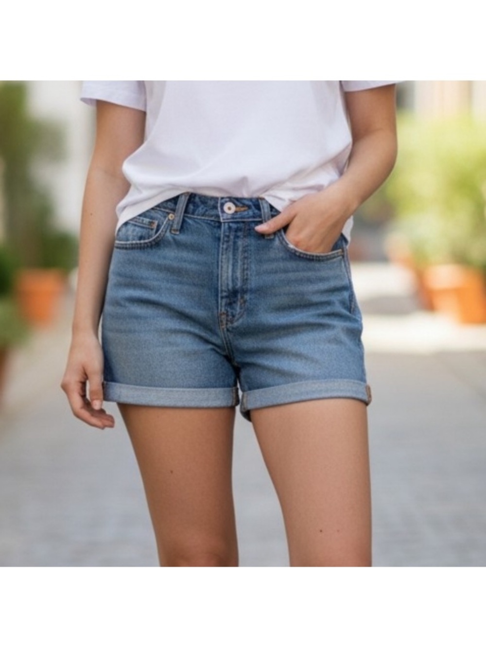 J. Crew Light Blue Rolled-Hem Denim Shorts